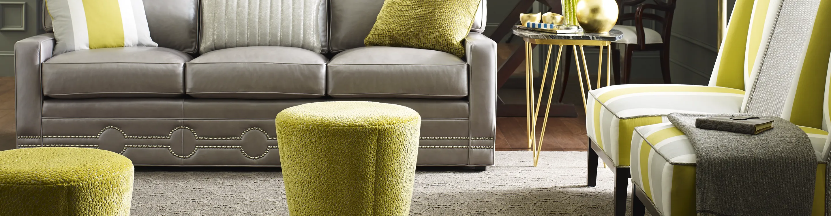 carpet with gray sofa and lemon pillow